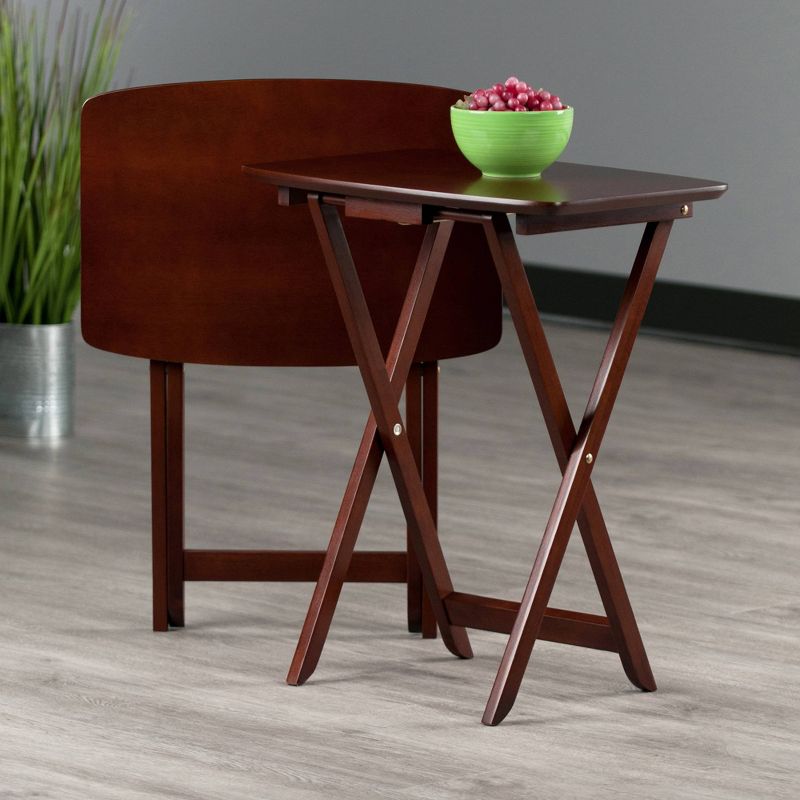 2pc Darlene Snack Table Set Walnut - Winsome