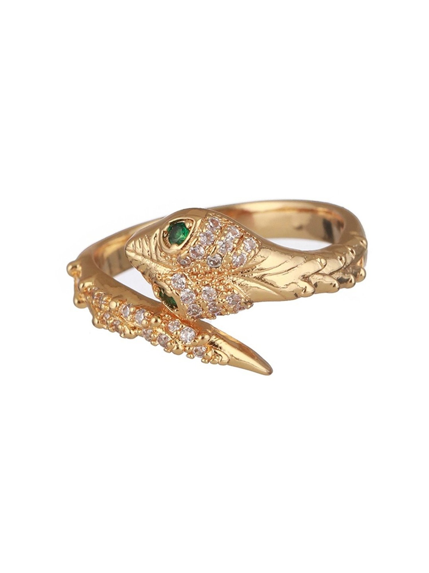 Prita by Priyaasi Gold Plated Snake Bracelet & Ring Set