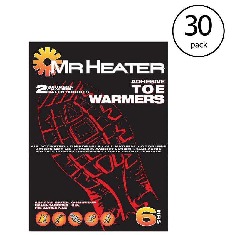 Mr. Heater Winter Disposable Chemical Adhesive Foot Toe Warmers Box, 30 Pair