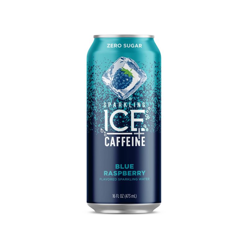 Sparkling Ice +Caffeine Blue Raspberry - 16 fl oz Can