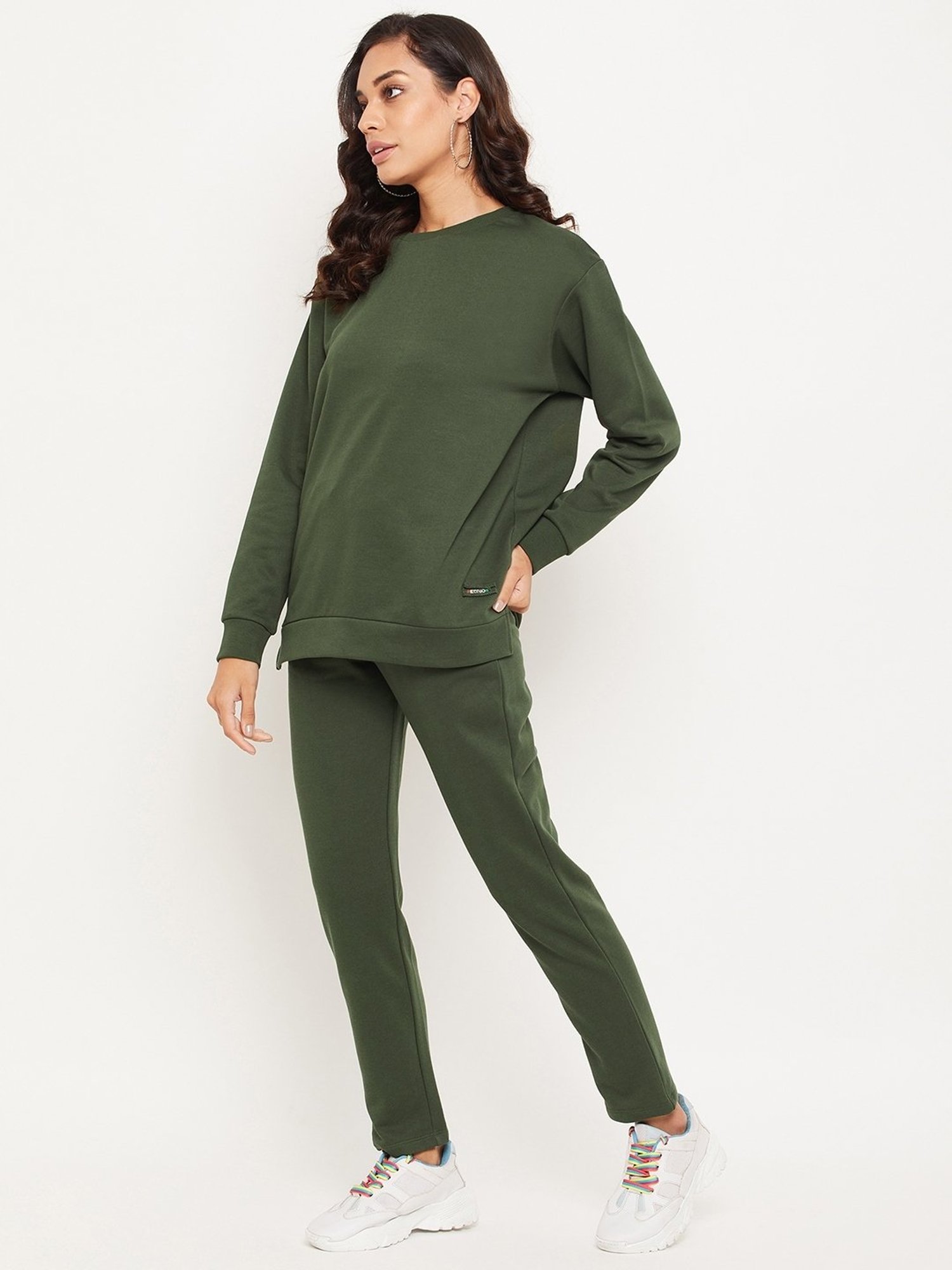 EDRIO Green Regular Fit Track Suit