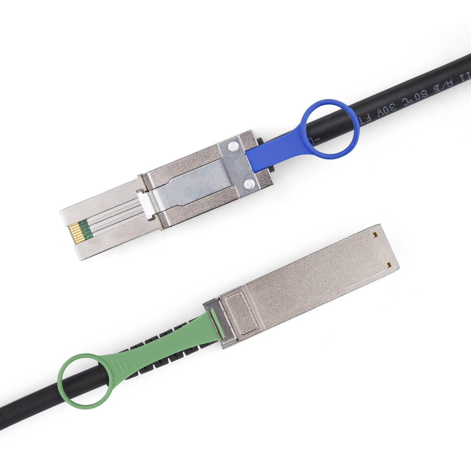QSFP (SFF-8436) to MiniSAS (SFF-8088) DDR Hybrid SAS Cable, 100-Ohm, 0.5-m(1.65ft)