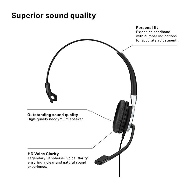 SC 635 USB 507254 SingleSided Business Headset | UC Optimized and Skype for Business Certified | For Mobile Phone Tablet Softphone and PC Black