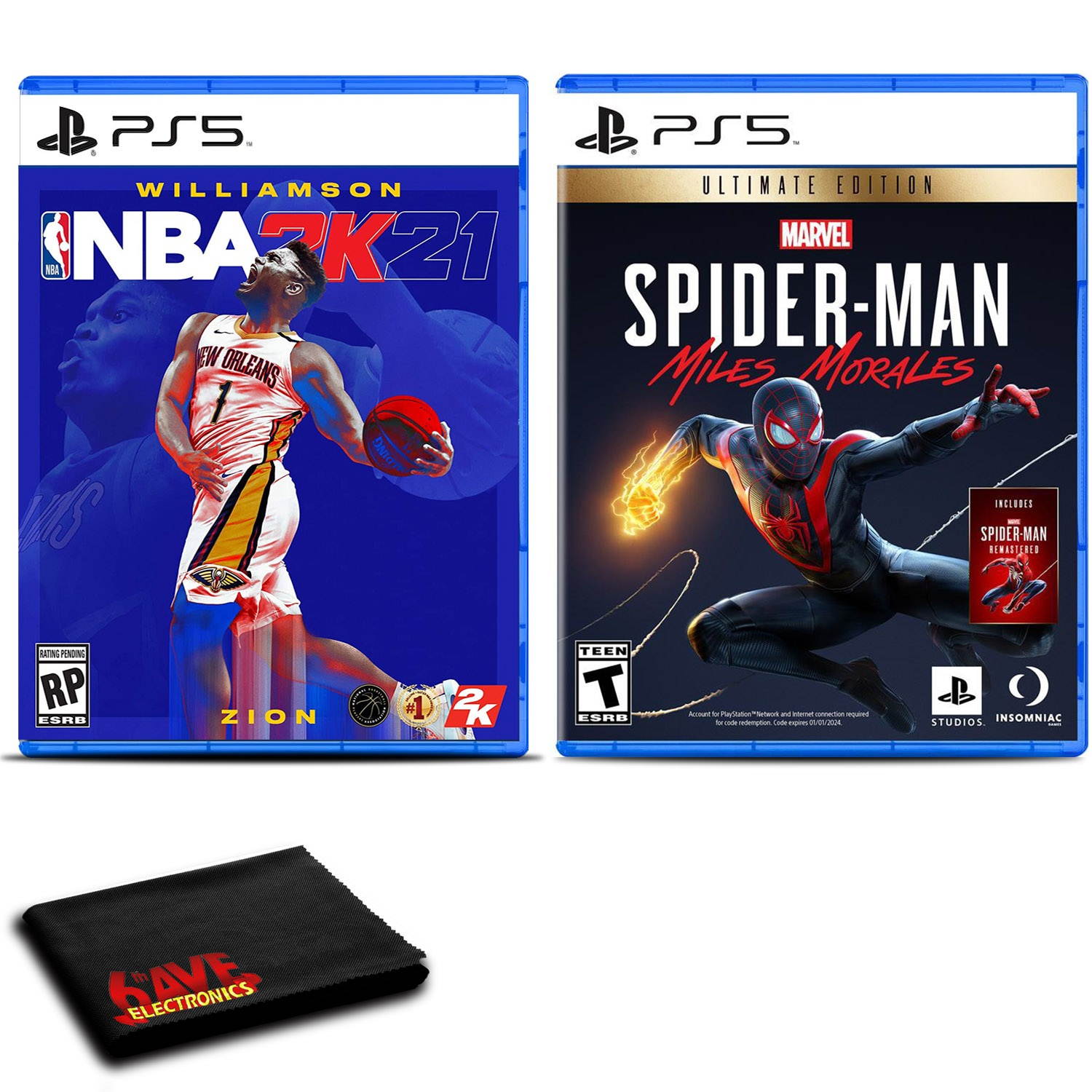 NBA 2K21 and Spider-Man: Miles Morales for PlayStation 5 - Two Game Bundle