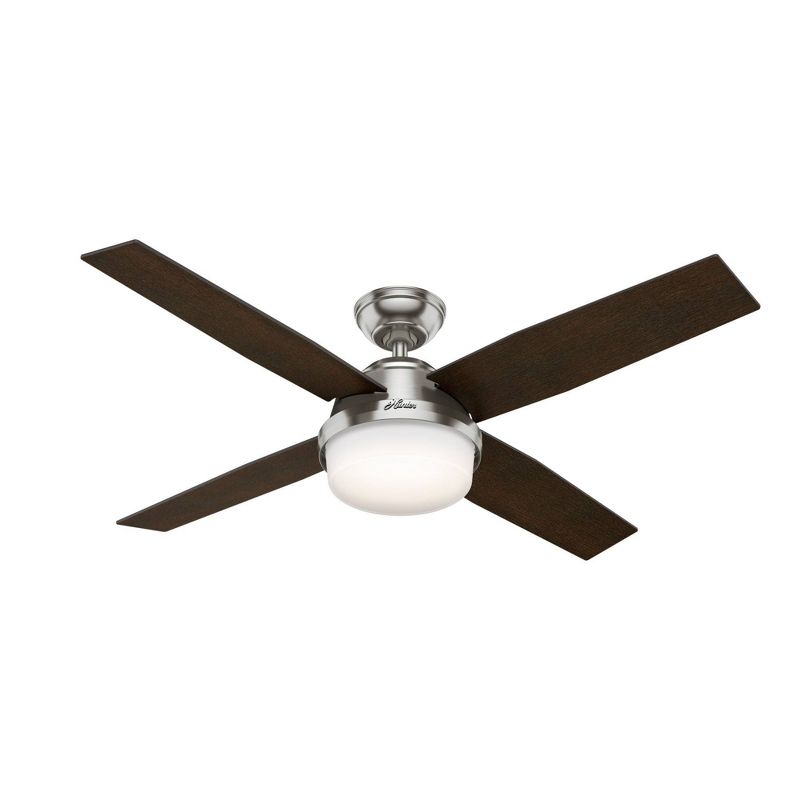 52" LED Dempsey Ceiling Fan with Remote (Includes Tunable Energy Efficient Light) Nickel - Hunter