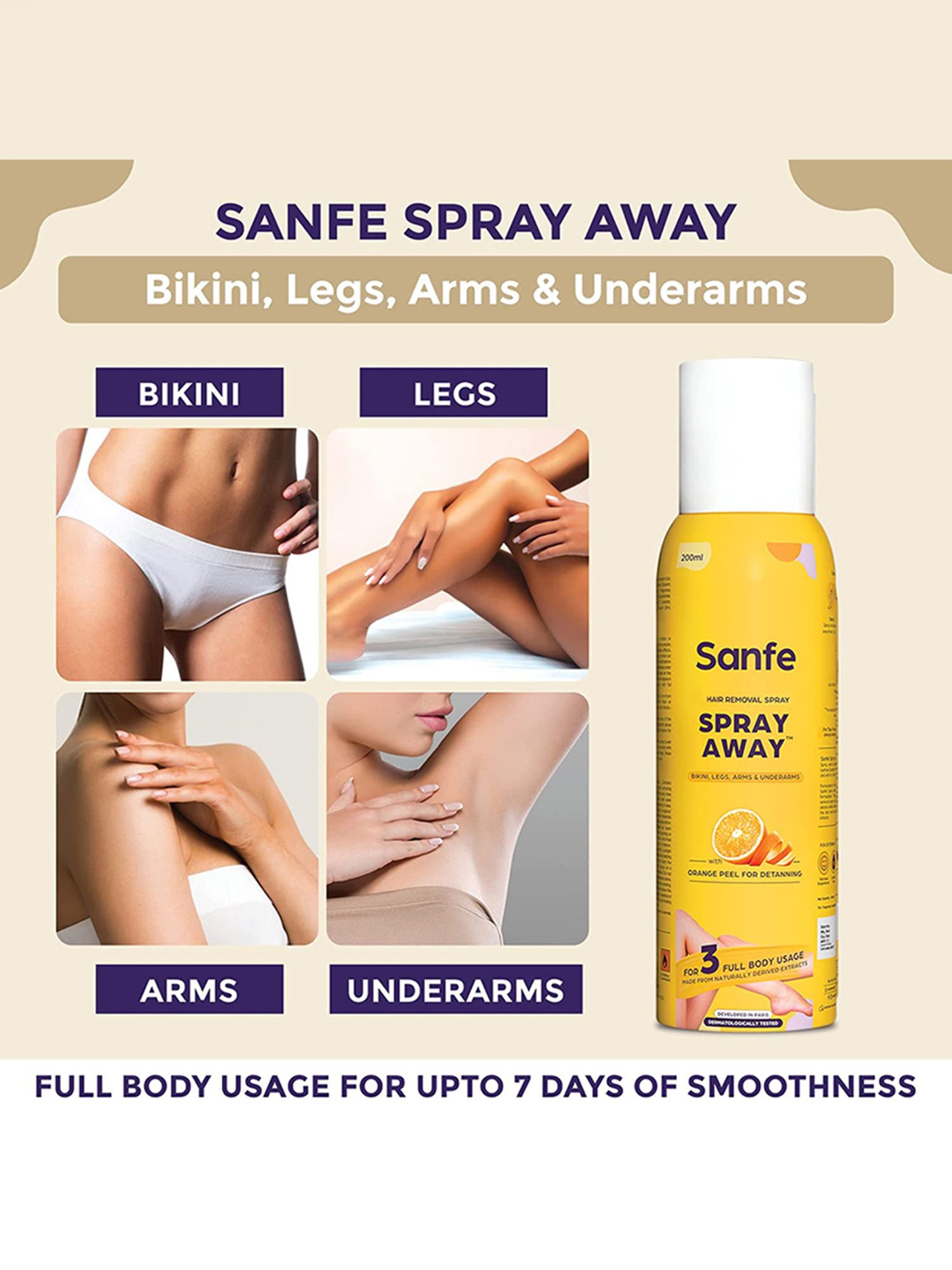 Sanfe Spray Away Hair Removal Spray - 100 ml