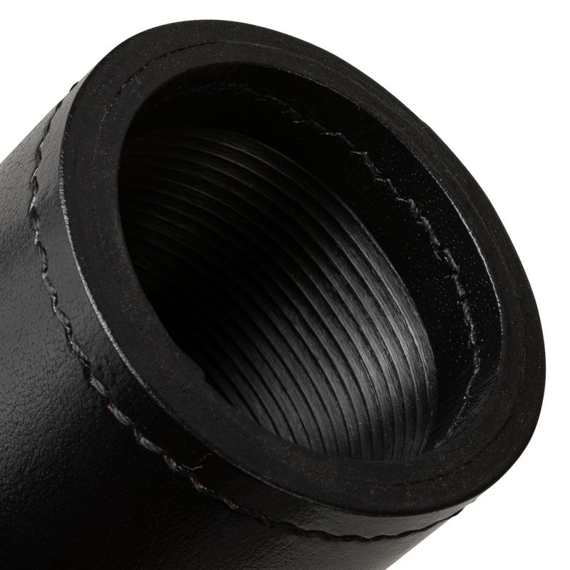 WE Games Mahogany Leather Dice Cup with Ribbed Rubber Lining, 5 Dice and Canvas Storage Bag