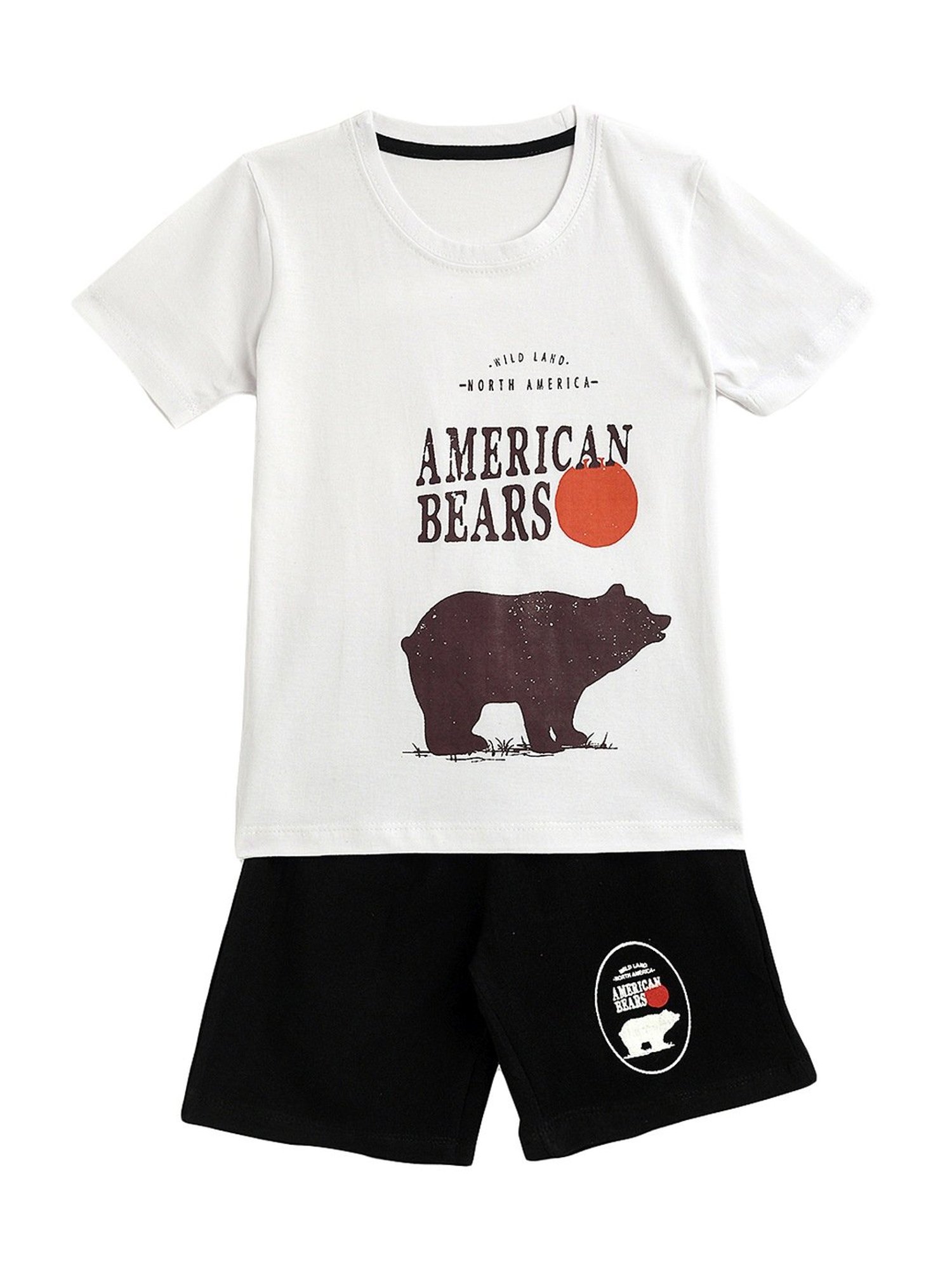 Kids Craft White Cotton Printed T-Shirt & Shorts