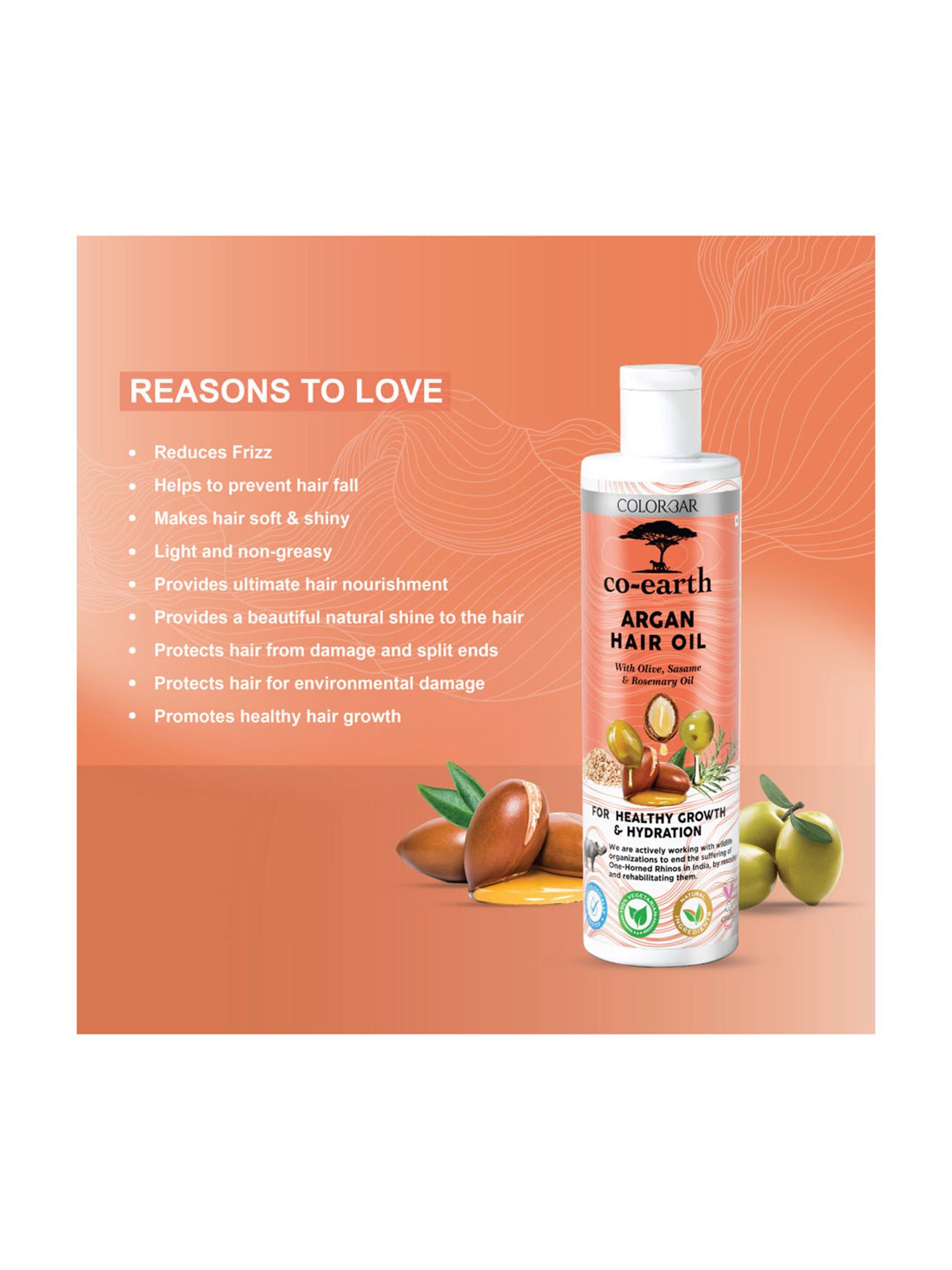 Colorbar Co-earth Argan Hair Oil - 250 ml