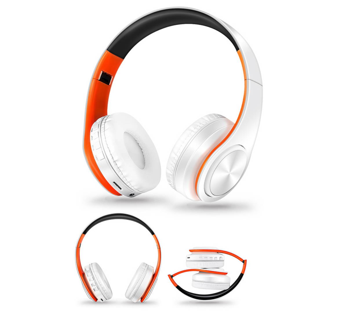 Bluetooth Headphones Over Ear, Hi-Fi Stereo Wireless Headset, Foldable, Soft Memory-Protein Earmuffs, w/Built-in Mic FM and Wired Mode for PC/Cell Phones/TV