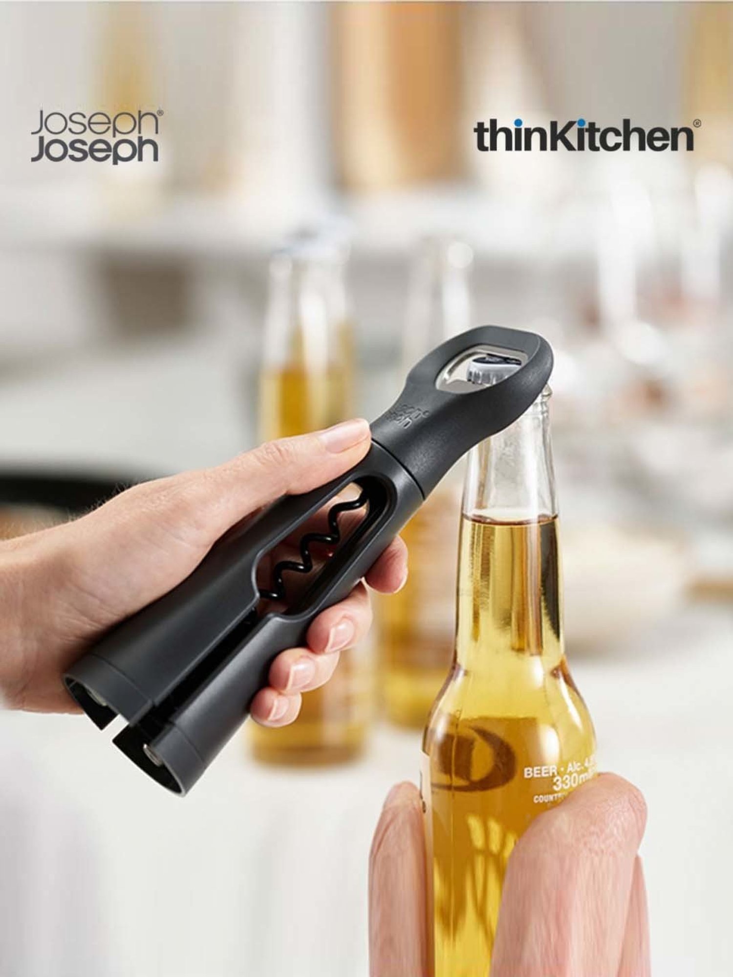 JOSEPH JOSEPH Silver & Green Steel 30.5 cm Elevate Tong - Set of 1