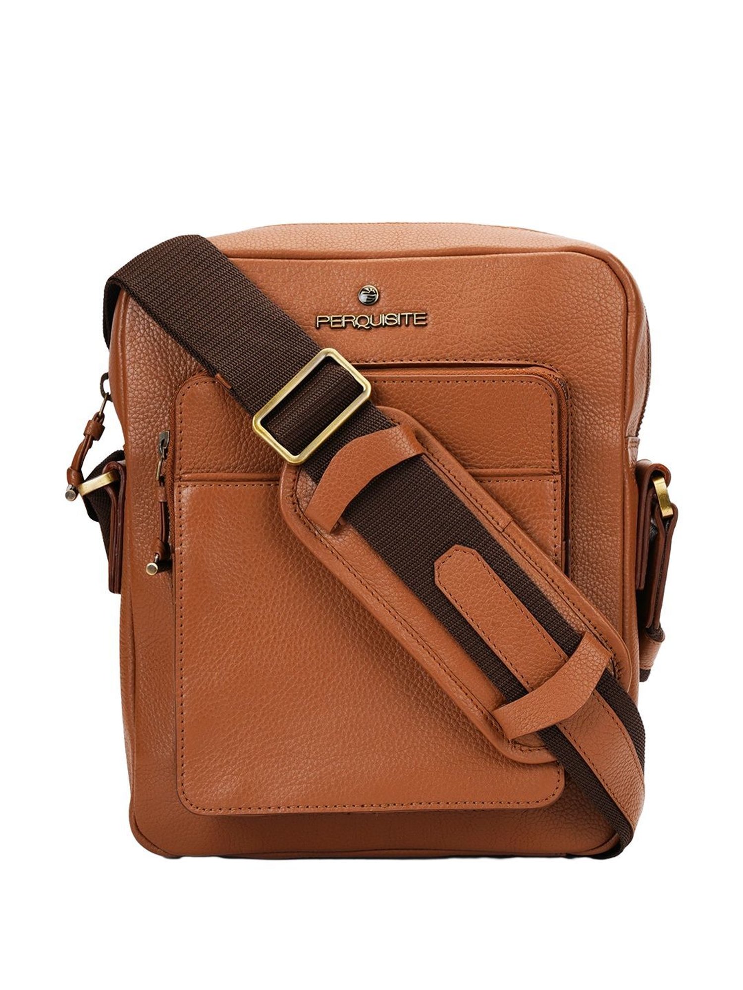 PERQUISITE MARK Brown Solid Medium Cross Body Bag