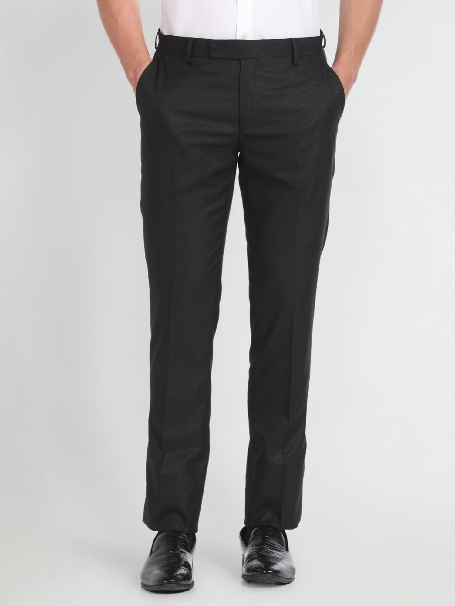 Arrow Newyork Black Regular Fit Trousers