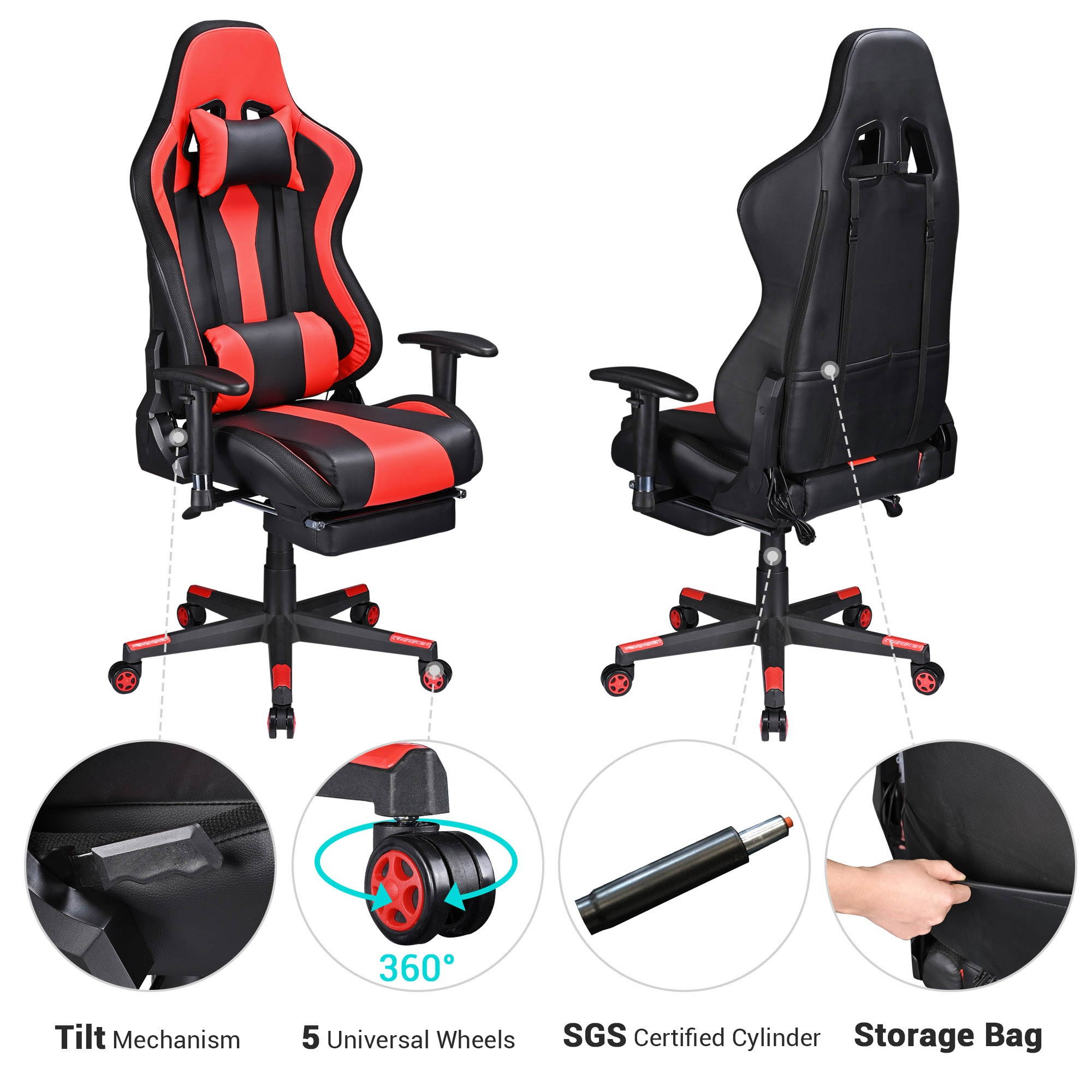 Racing Gaming Chair Ergonomic Computer Chair Headrest Lumbar Support Esport Home