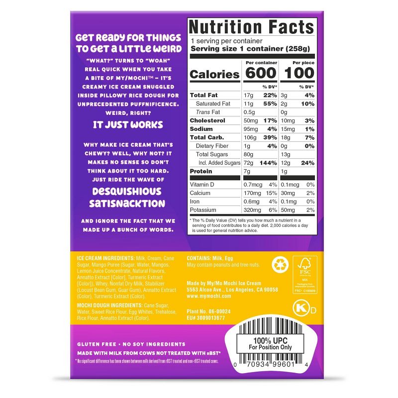 My/Mochi Mango Ice Cream - 6pk