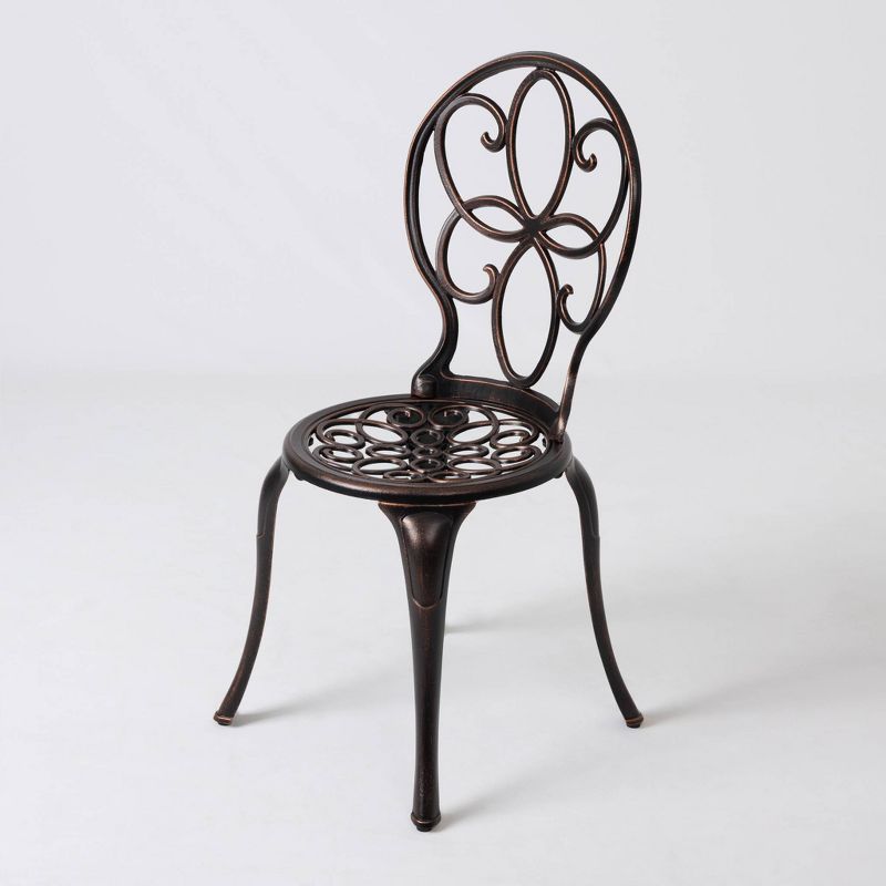 3pc Cast Aluminum Patio Bistro Set Antique Bronze - Balkene Home