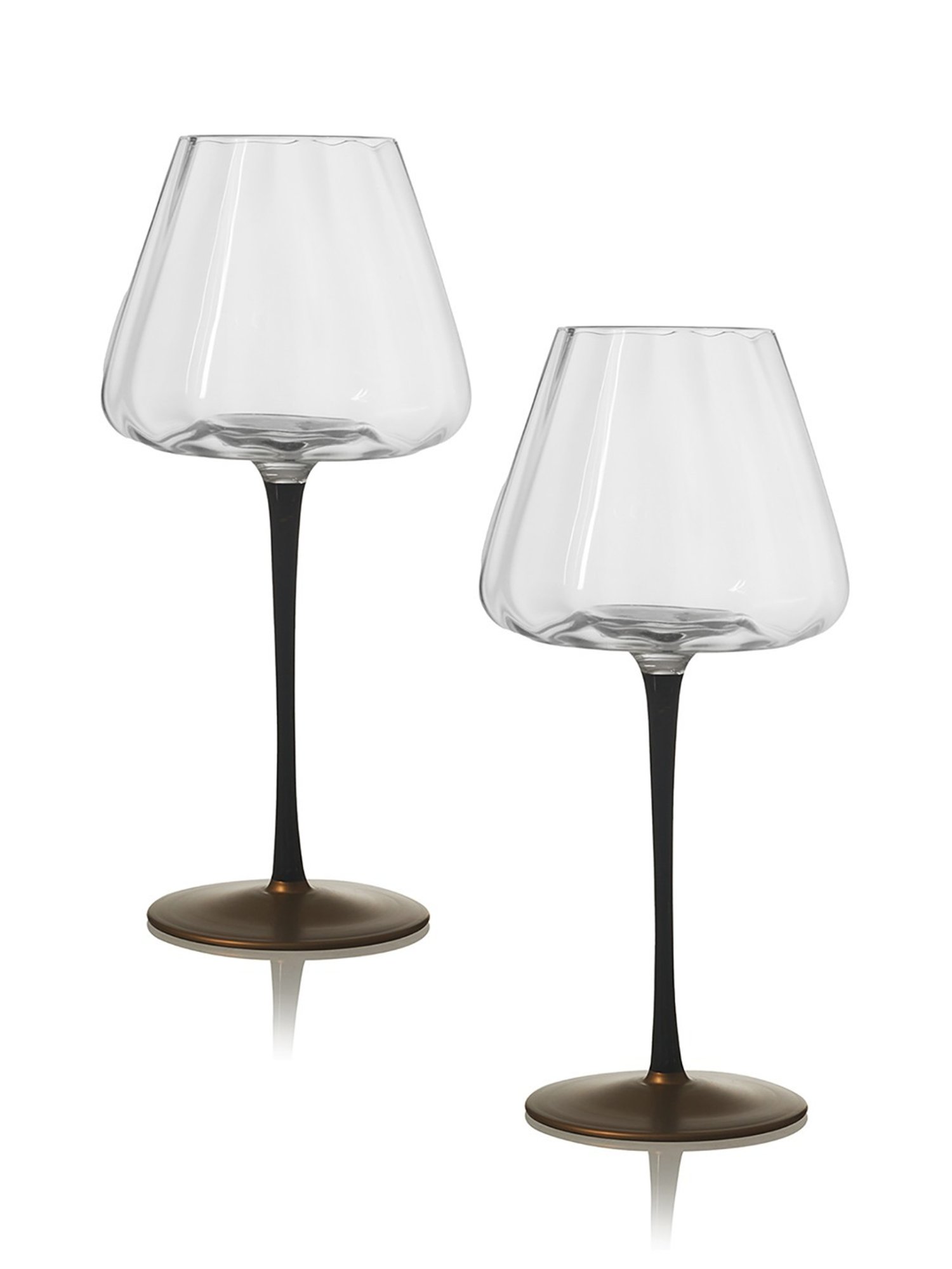 Trovea's Italian Midnight Noir Transparent Glass Red Wine Glass - Set of 2