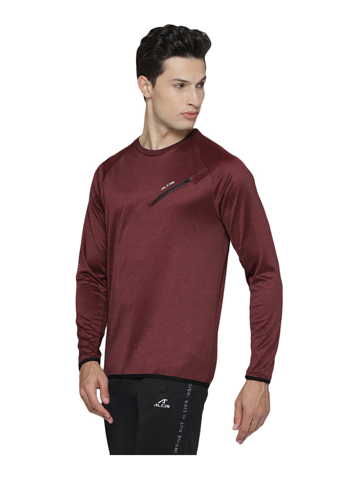 ALCIS Maroon Round Neck Sweatshirt