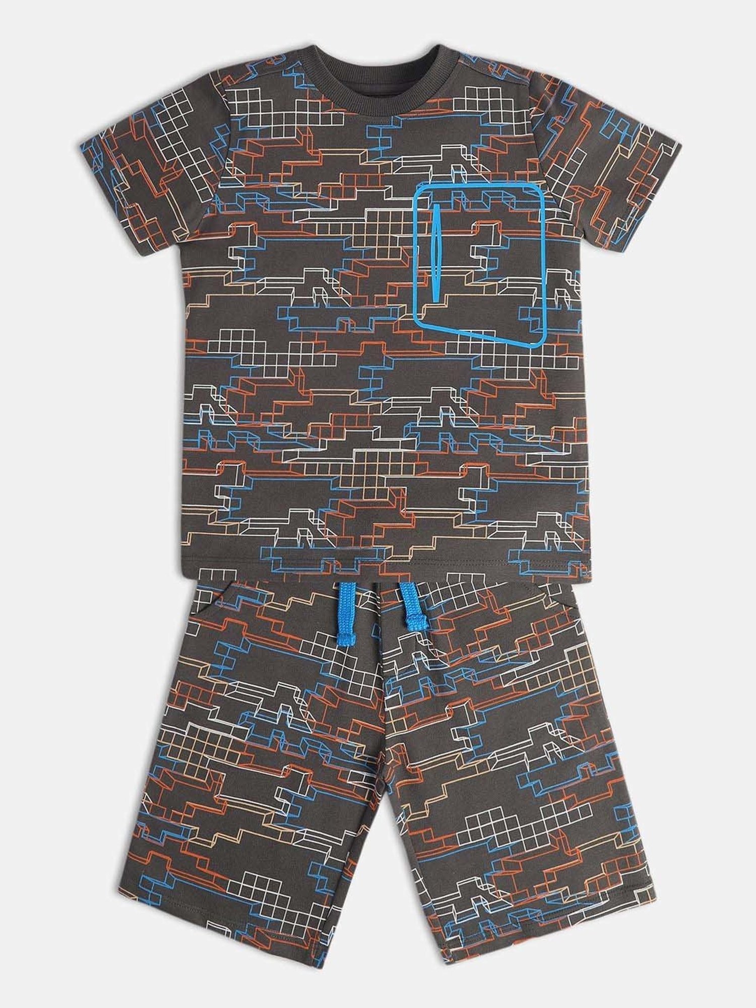 Nite Flite Boys Navy & Grey Born to Play Cricket Pyjama Set