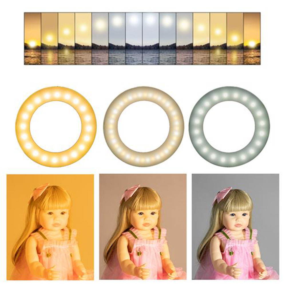 3.5" Selfie Ring Light with Tripod Stand & Cell Phone Holder & Mic stand & Pop Filter for Live Stream / Makeup Compatible with iPhone and Android Smartphone