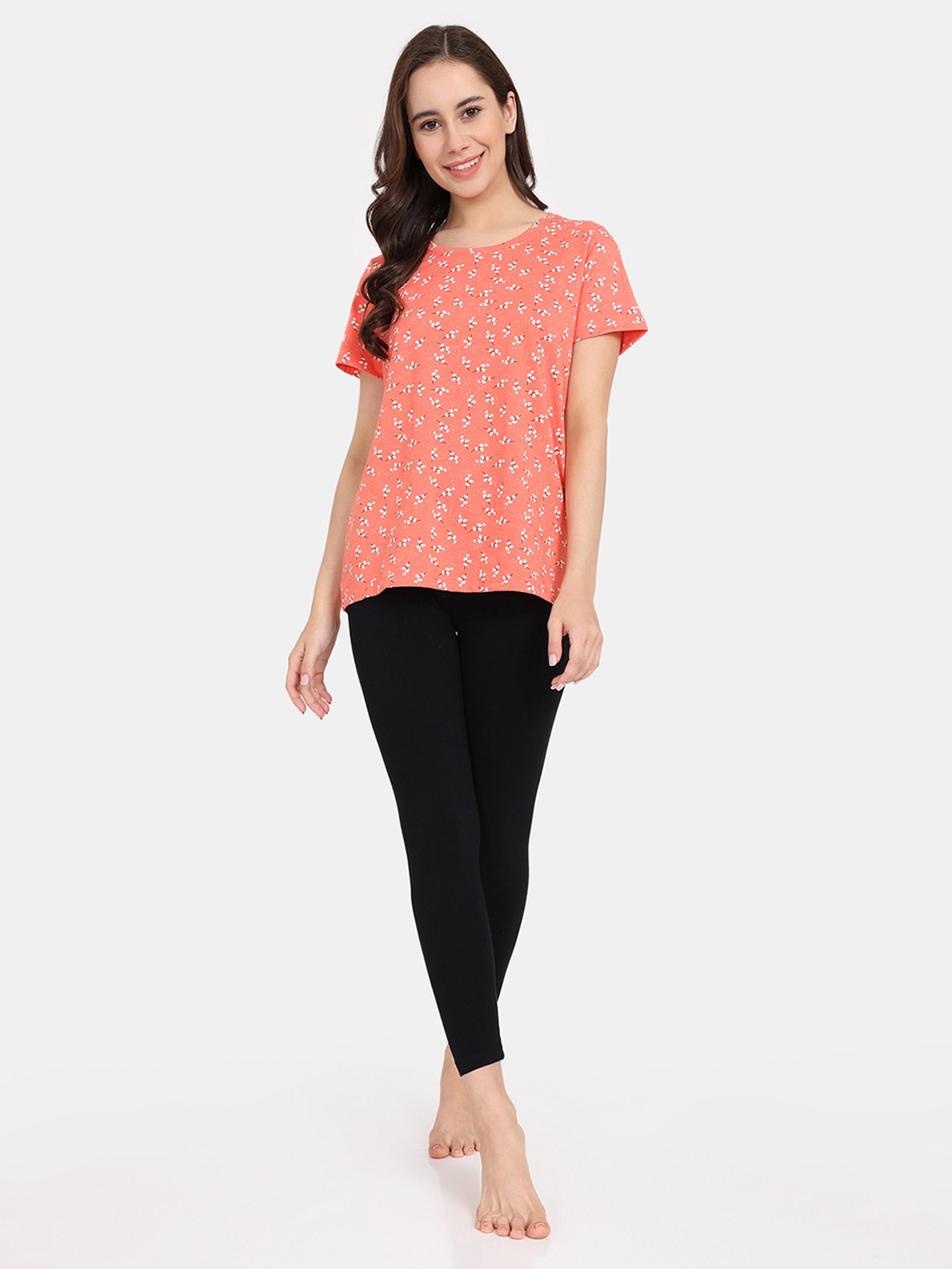 Rosaline by Zivame Orange & Purple Printed T-Shirt - Pack of 2