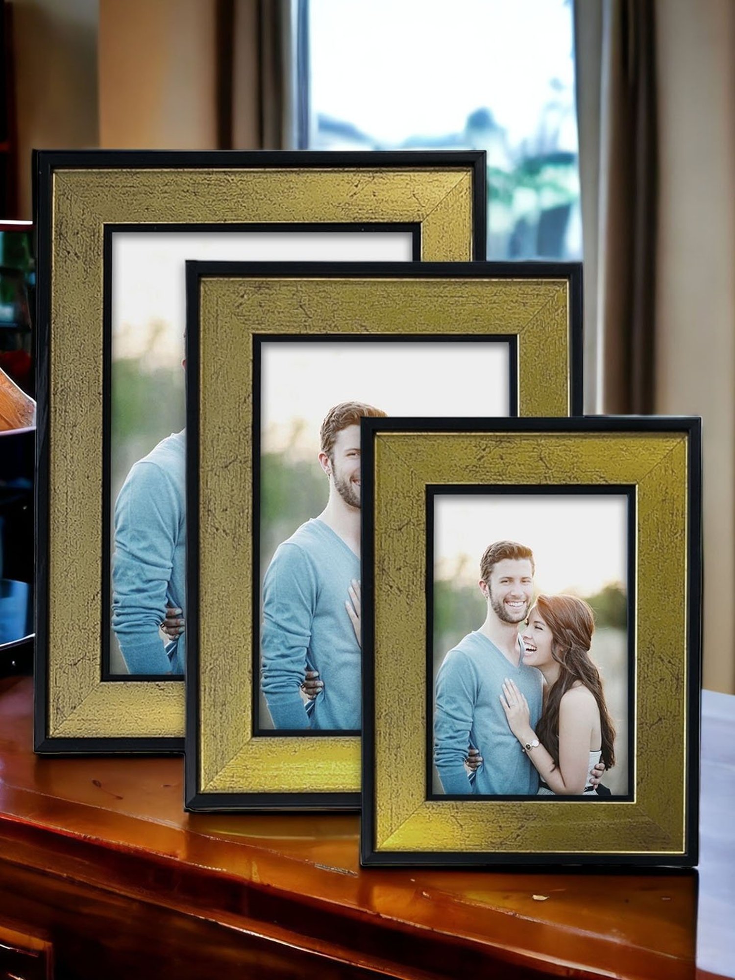 House This Kangto Brown & White Wood Photo Frame Gift Set