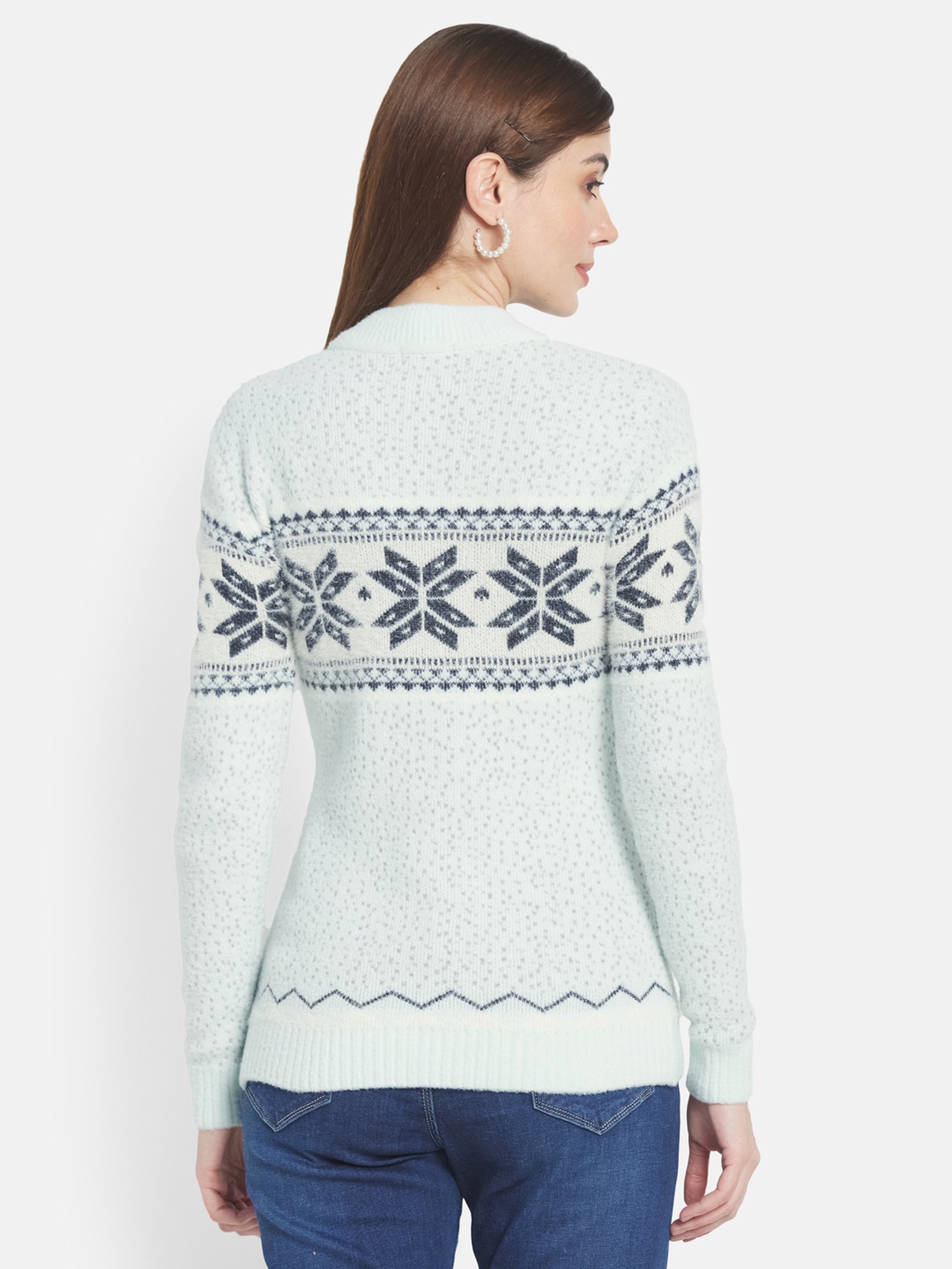 METTLE Mint Green Printed Pullover