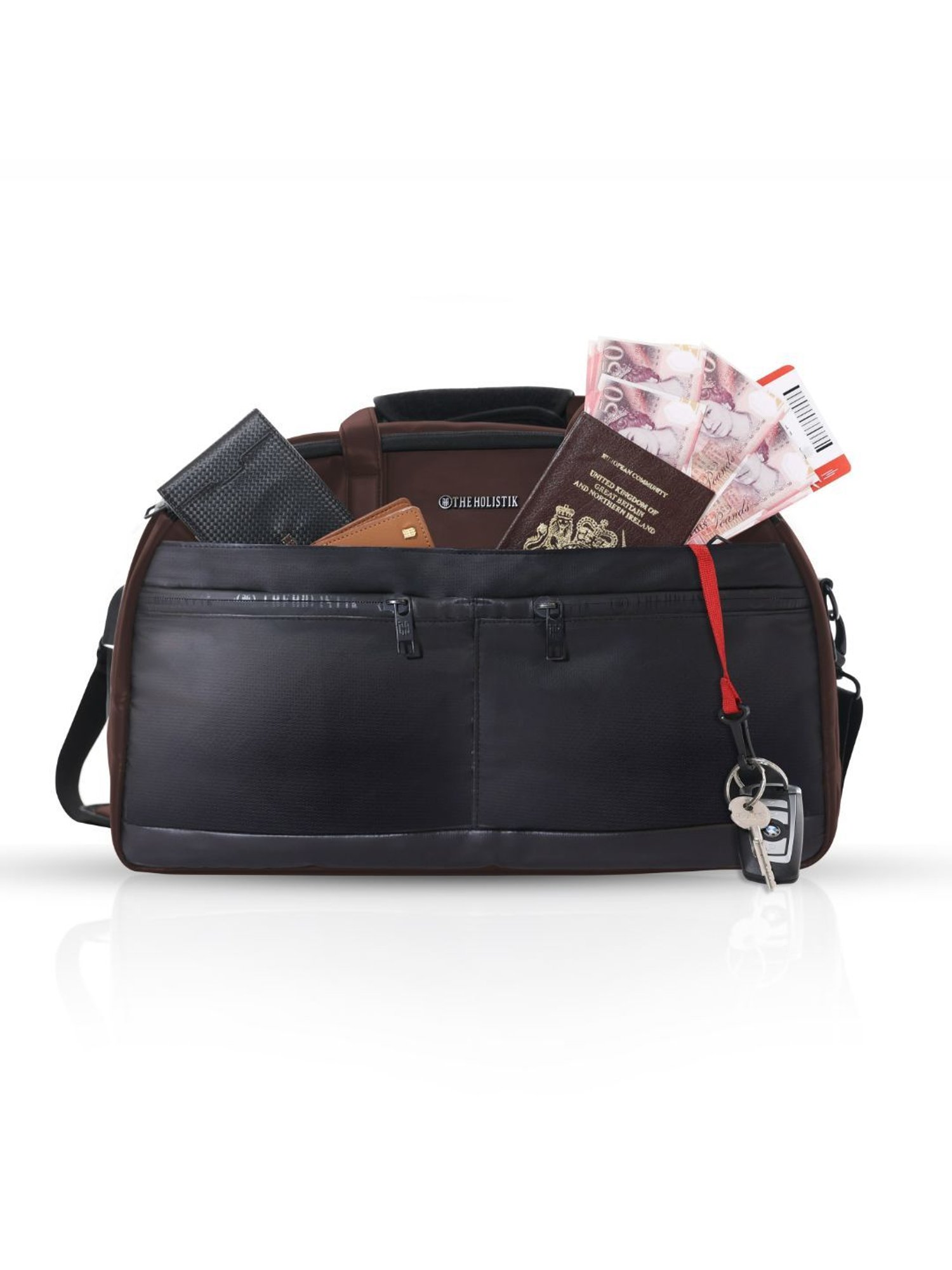 THE HOLISTIK Black & Chocolate Large Drifter Duffel Bag