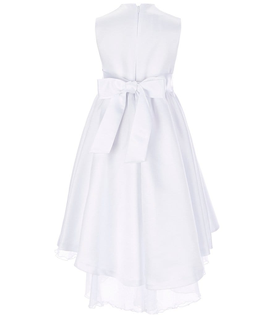 Us Angels Big Girls 6-14 Cap-Sleeve Lace Beaded Mesh Communion Dress