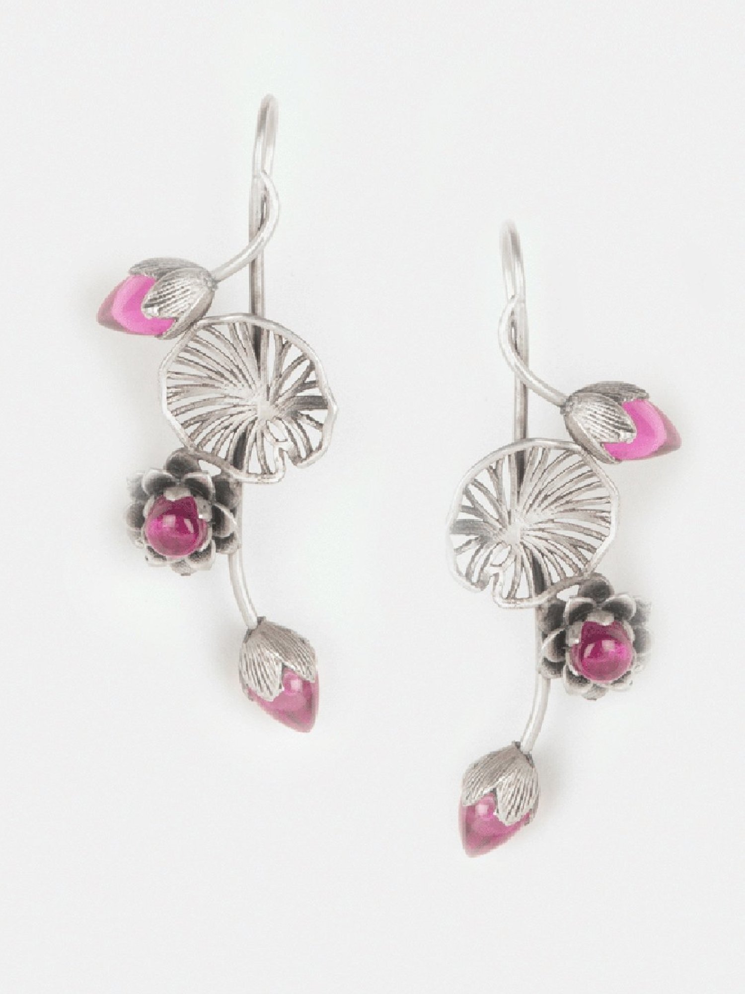 Clara 92.5 Sterling Silver Lily Earrings for Women