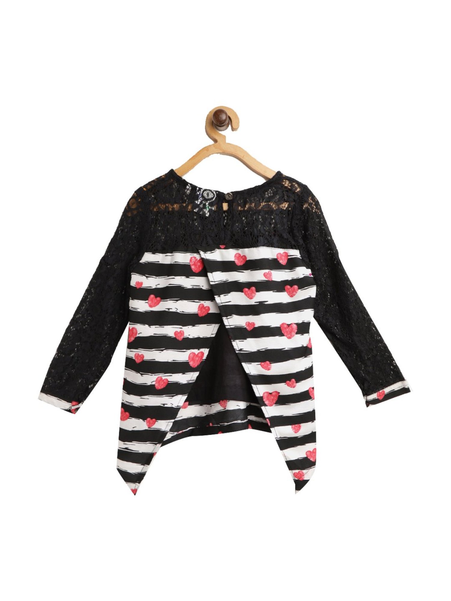 612 League Kids Black Cotton Printed Top