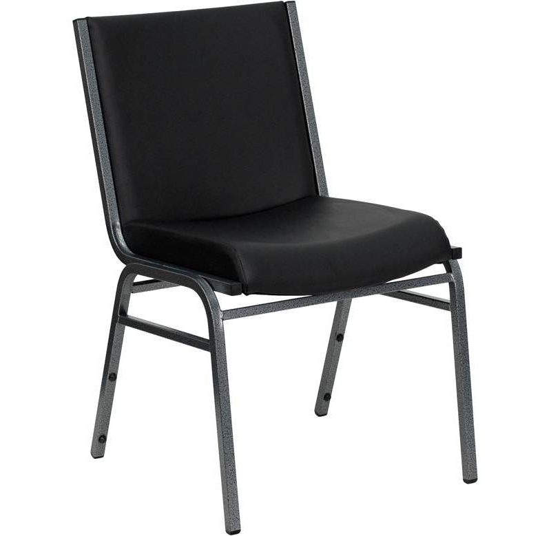 Riverstone Furniture Collection Vinyl Stack Chair Black