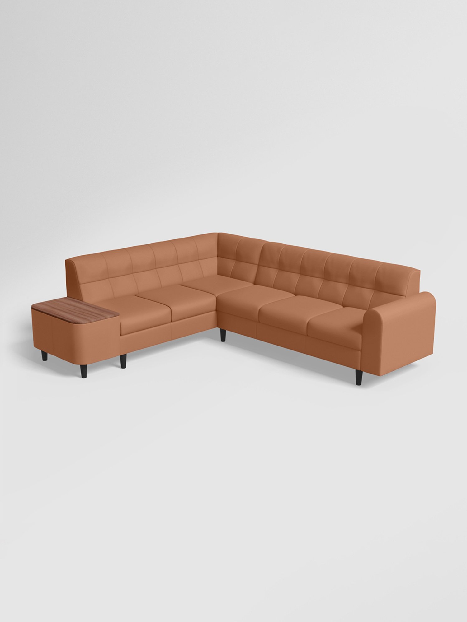 Godrej Interio Orbit L Shape Beige Pinewood 5 Seater LH Sofa