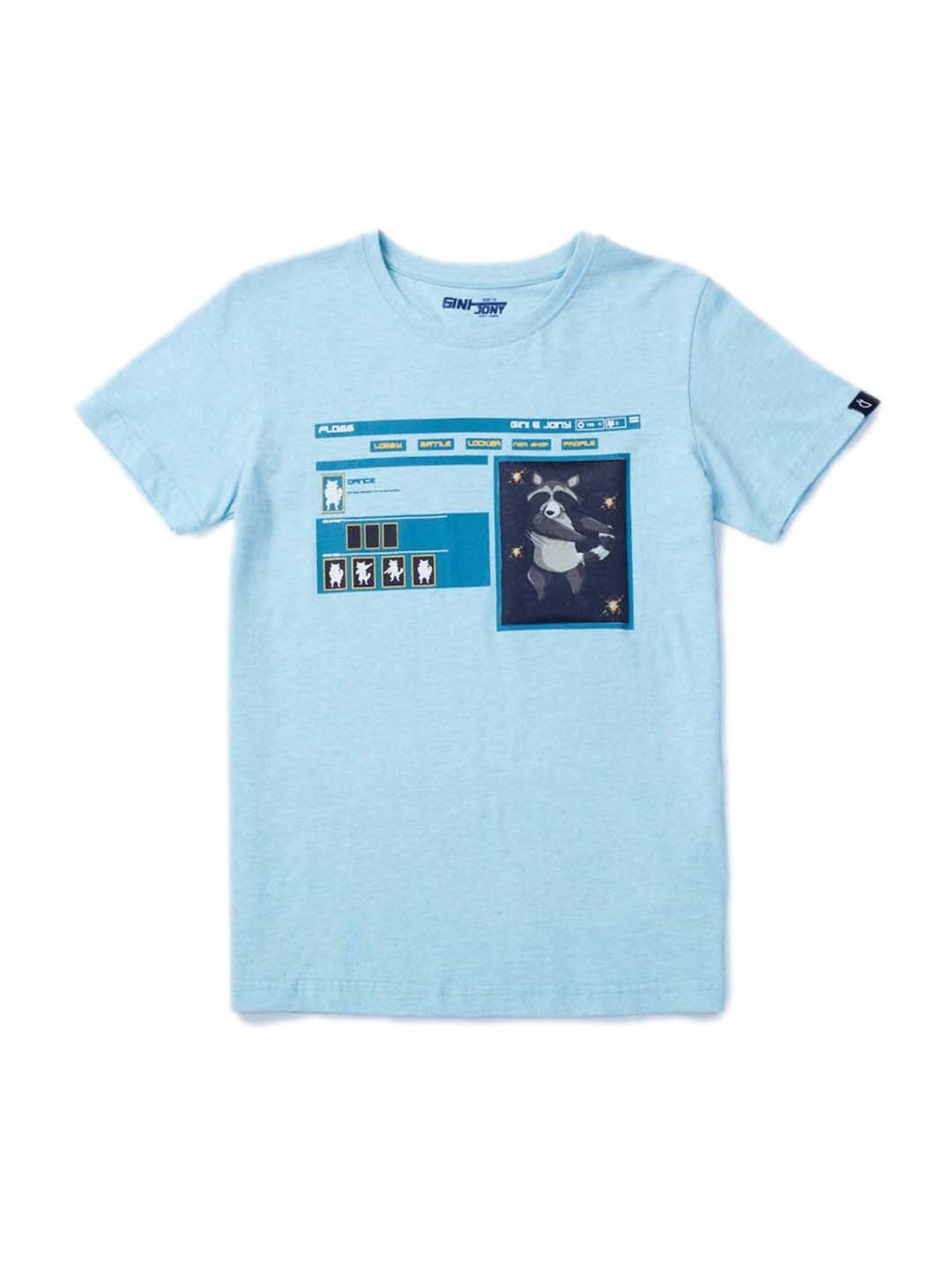 Gini & Jony Kids Blue Printed T-Shirt