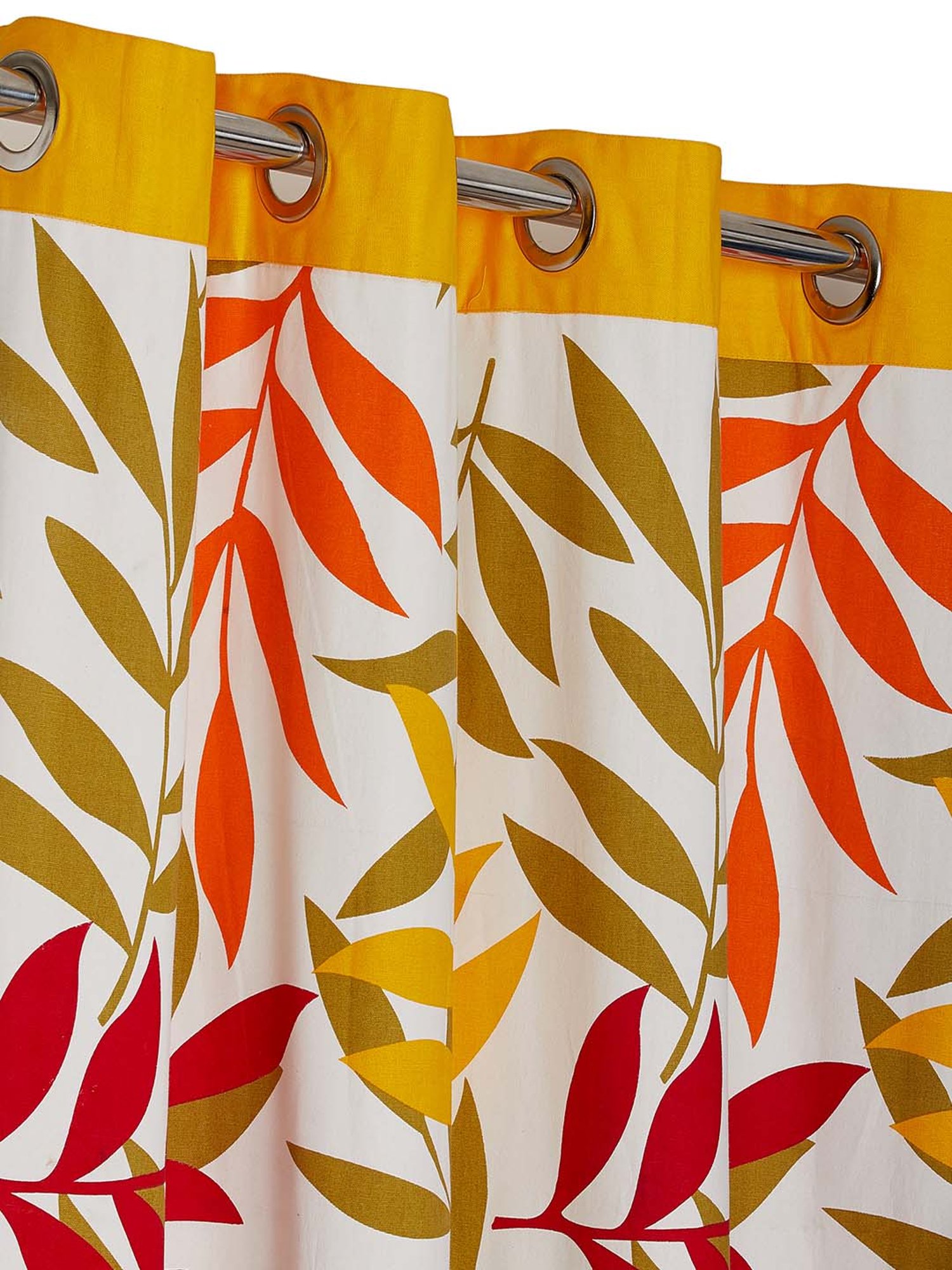 Swayam Multicolored 7 ft Eyelet Door Curtains - Set of 2 (7 Ft)