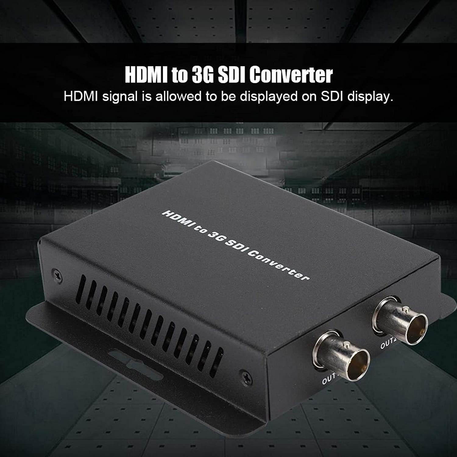 Black Long-Distance Transmission Converter Box HDMI Metal Durable Metal Converter for HDMI to 3G SDI(U.S. regulations)