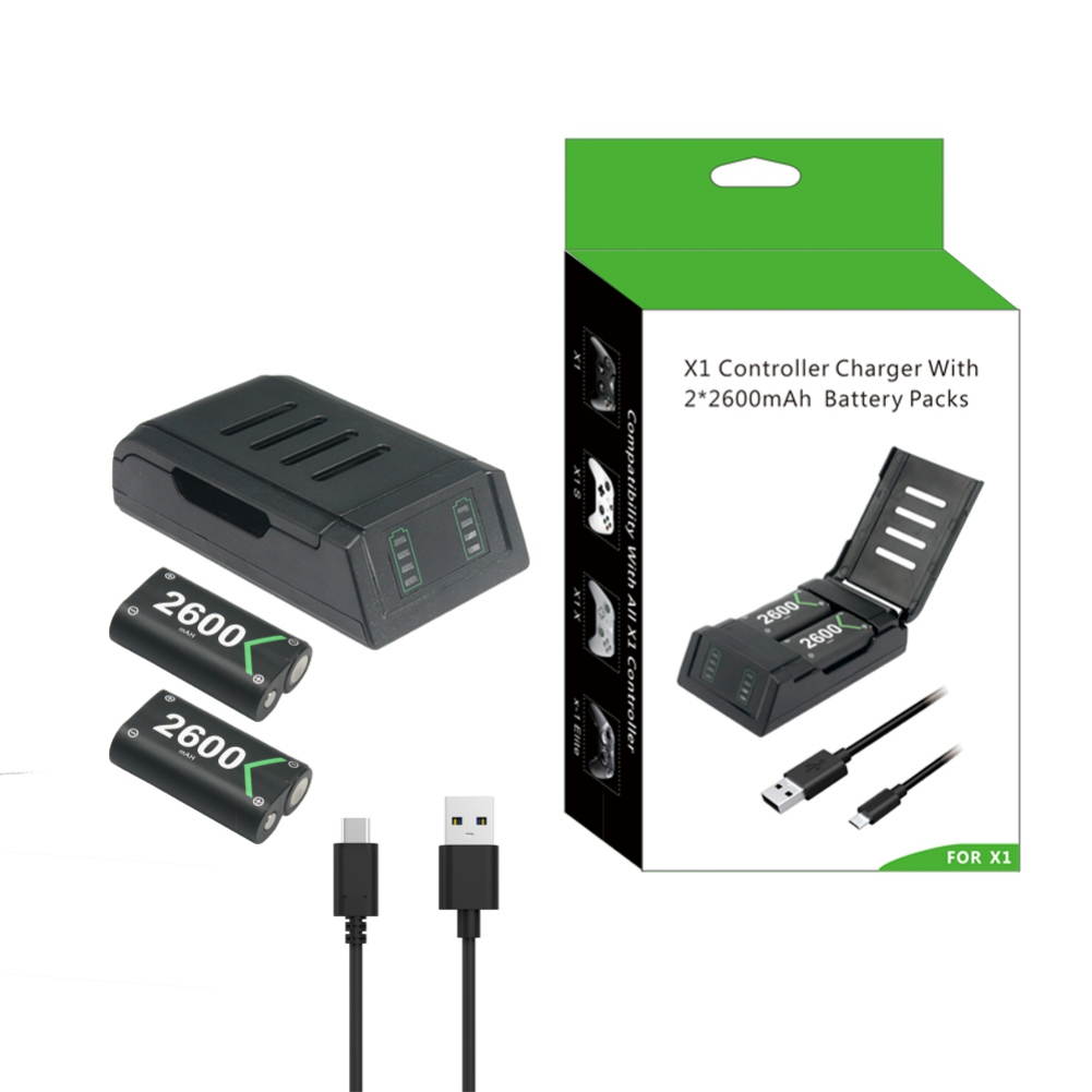 Brightup Charging Dock For XBOX ONE Handle X ONE S Controller Charger with 2 Battery /Pack