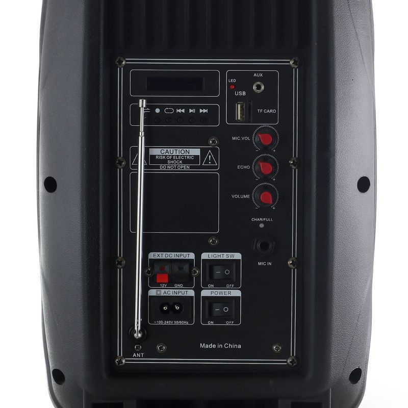 beFree Sound 8 Inch 400 Watts Bluetooth Portable Party Speaker with USB, SD Input and Reactive Lights