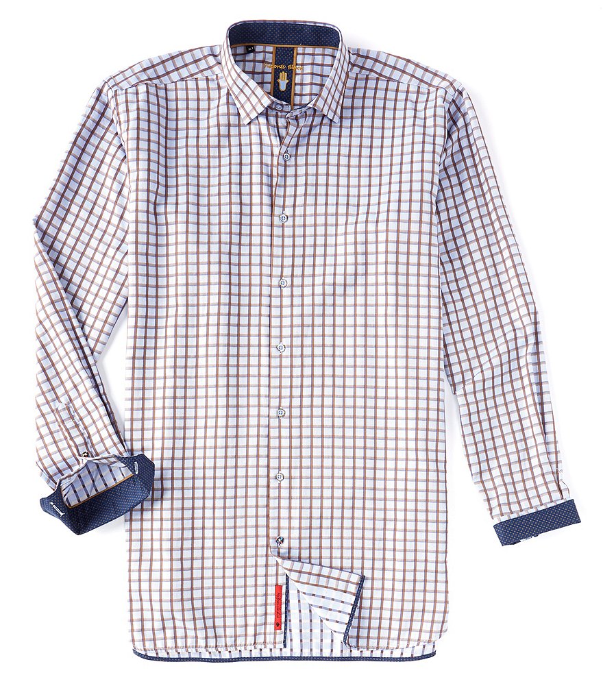 Visconti Big & Tall Mini-Check Long-Sleeve Woven Shirt