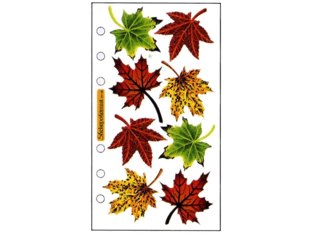 Sticko SPVM-08 Sticko Vellum Stickers-Maple Leaves