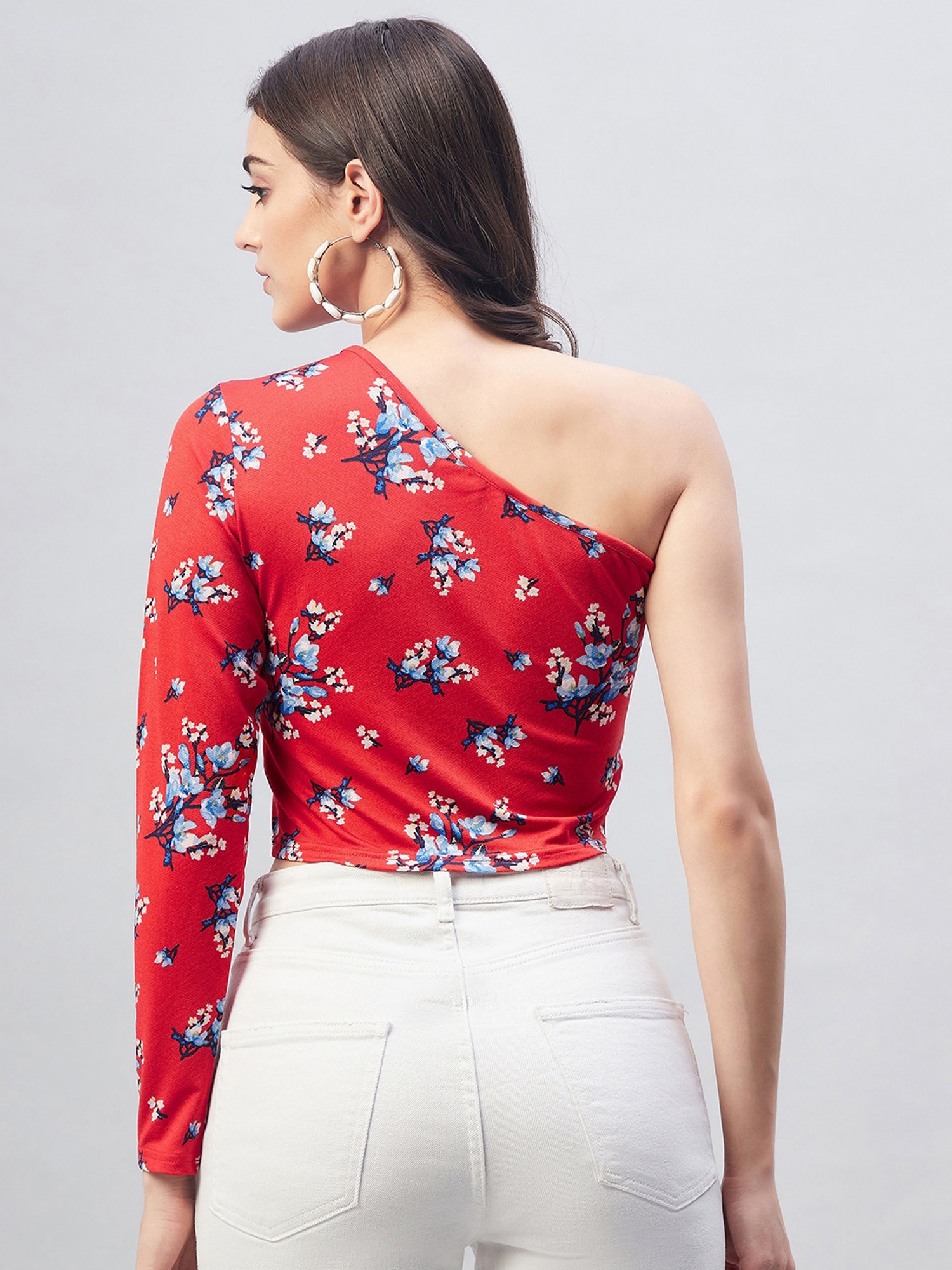 Rare Red Floral Print Crop Top