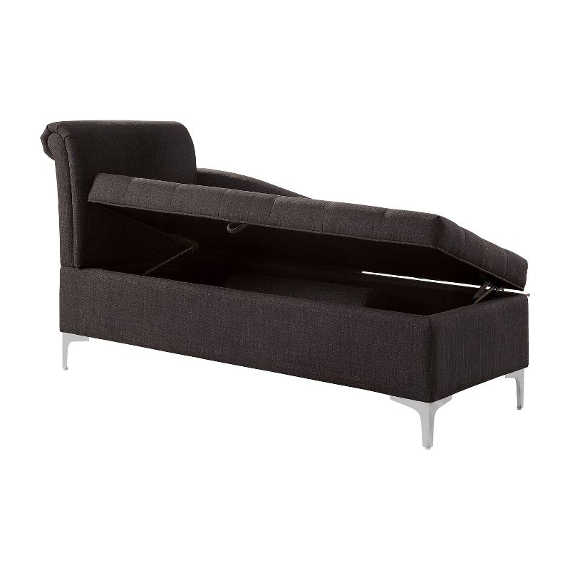 Pease Contemporary Faux Leather Upholstered Crystal Button Tufted Chaise Lounge White - Baxton Studio