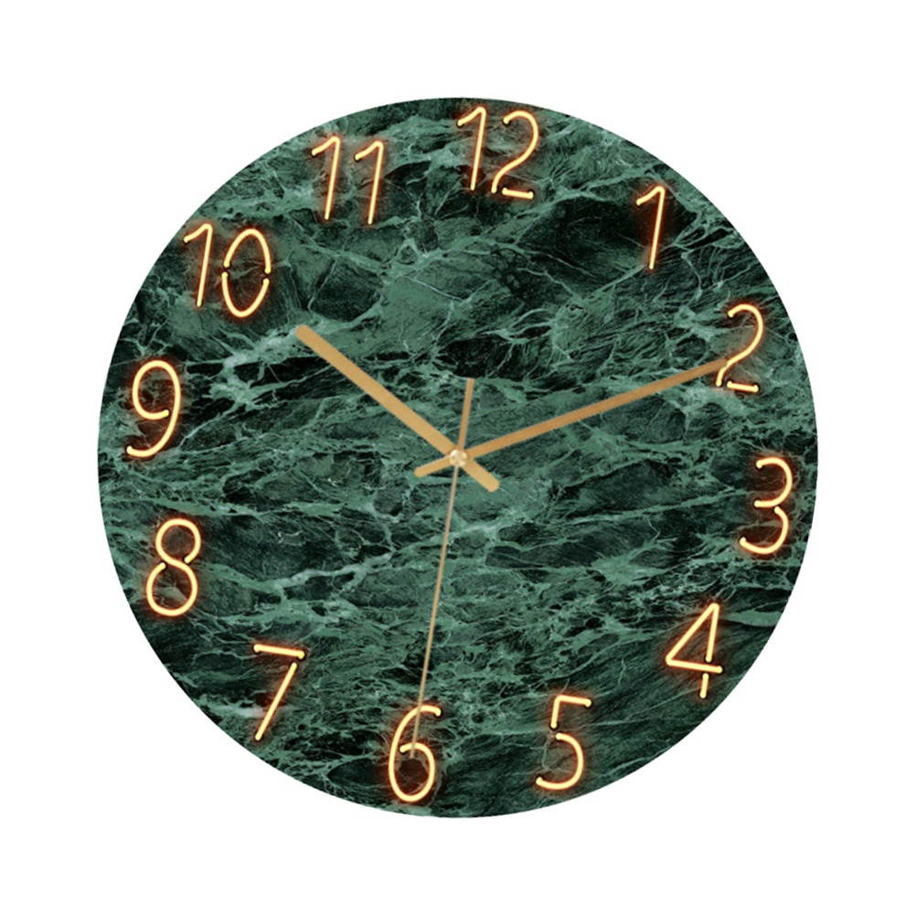 Glass Quartz Wall Clock Modern Silent Clock Hanging Decor for Living Room Bedroom Office (Starry Sky 30)