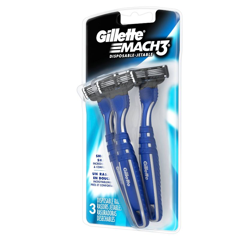 Gillette Mach3 Smooth Men's Disposable Razors - 3ct