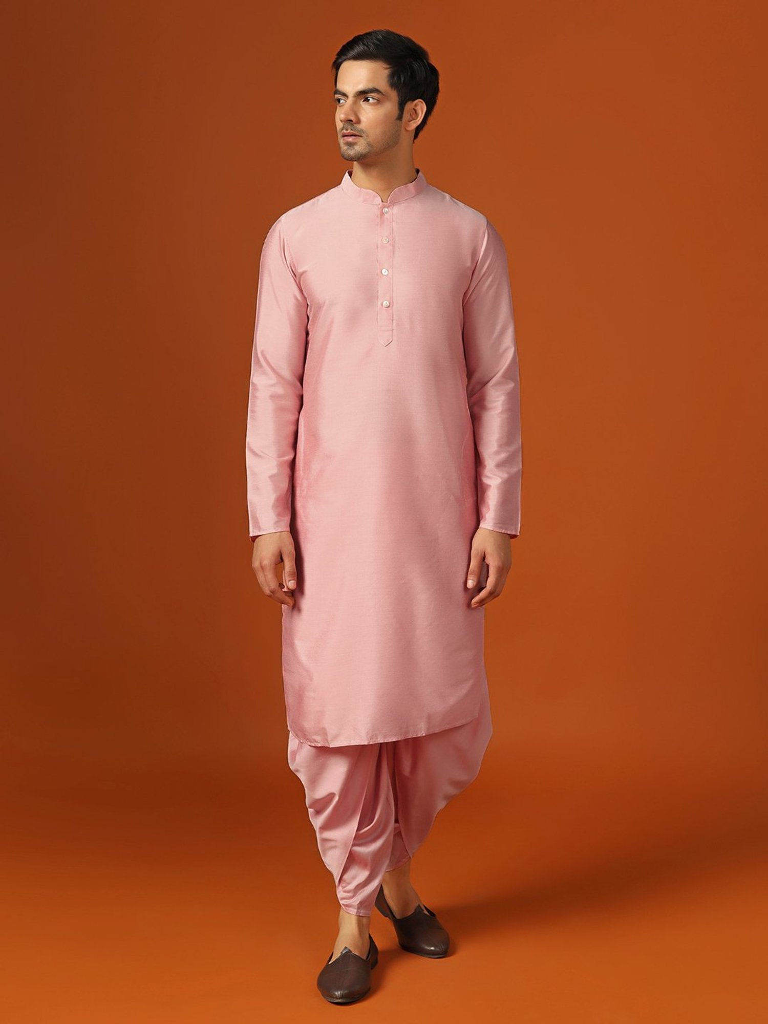 Benstoke Black & Maroon Regular Fit Sherwani Set