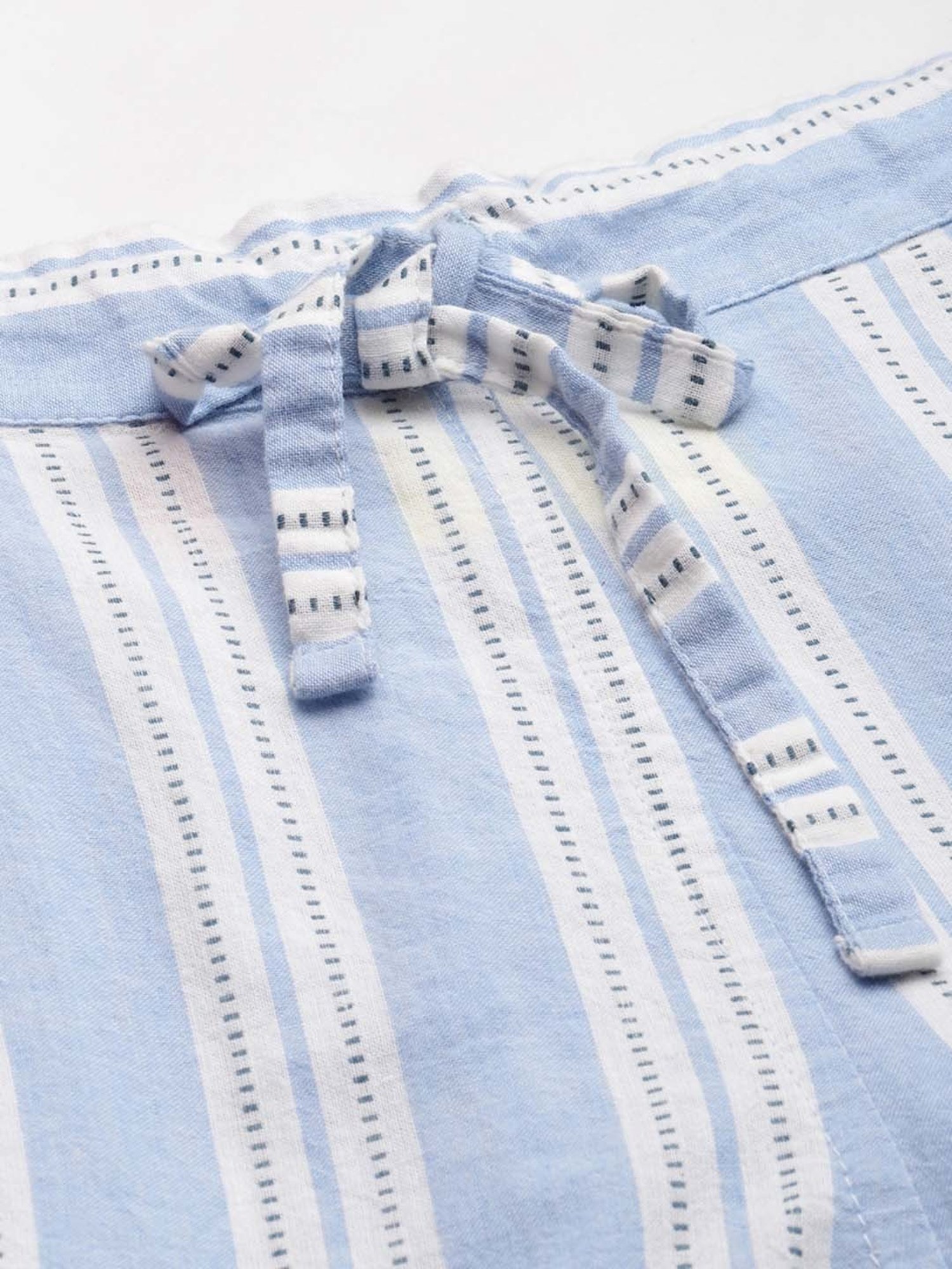 Clt.s Blue Cotton Striped Kurti Palazzo Set