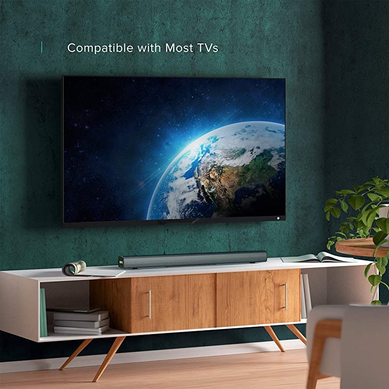 Sound Bar - 35 Inch Home Theater TV Soundbar with LED Display, Dual Built-in Subwoofers and 4 Equalizer Settings - Connects to Bluetooth, HDMI, AUX, RCA and USB