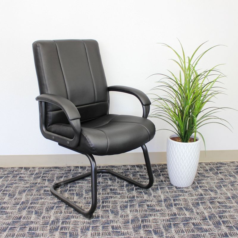 Caressoft Mid Back Guest Chair Black - Boss Office Products