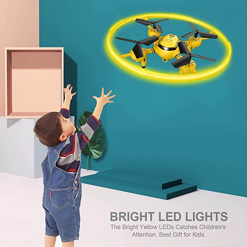 Q8 FPV Drone with Camera for Kids Adults,RC Drones for Kids,Quadcopter with Yellow Light,Altitude Hold,Gravity Sensor and Remote Control,Kids Gifts Toys for Boys and Girls