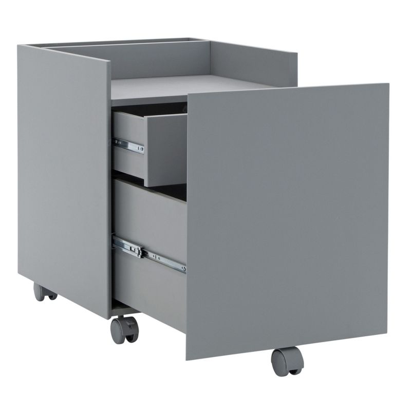 Calico Designs 51107 Niche Mobile Wooden Rolling Home Office File Cabinet with Lockable Drawer, Gray